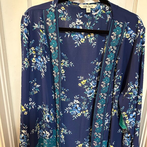 The Pioneer Woman Tops - Pioneer Woman Blue Floral Tunic with Embroidery-Size L/XL NEW